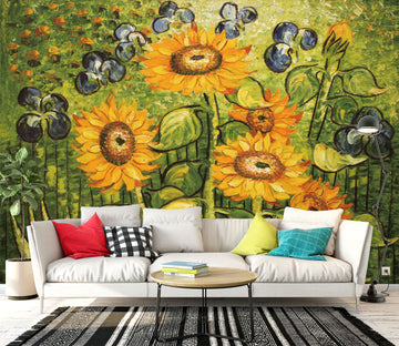 3D Sunflower 1513 Wall Murals
