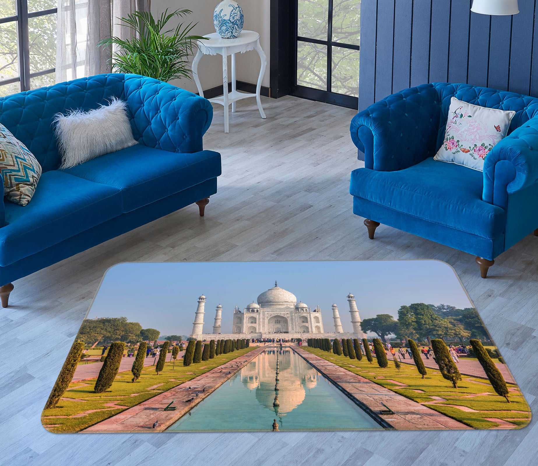 3D White Castle 1156 Marco Carmassi Rug Non Slip Rug Mat