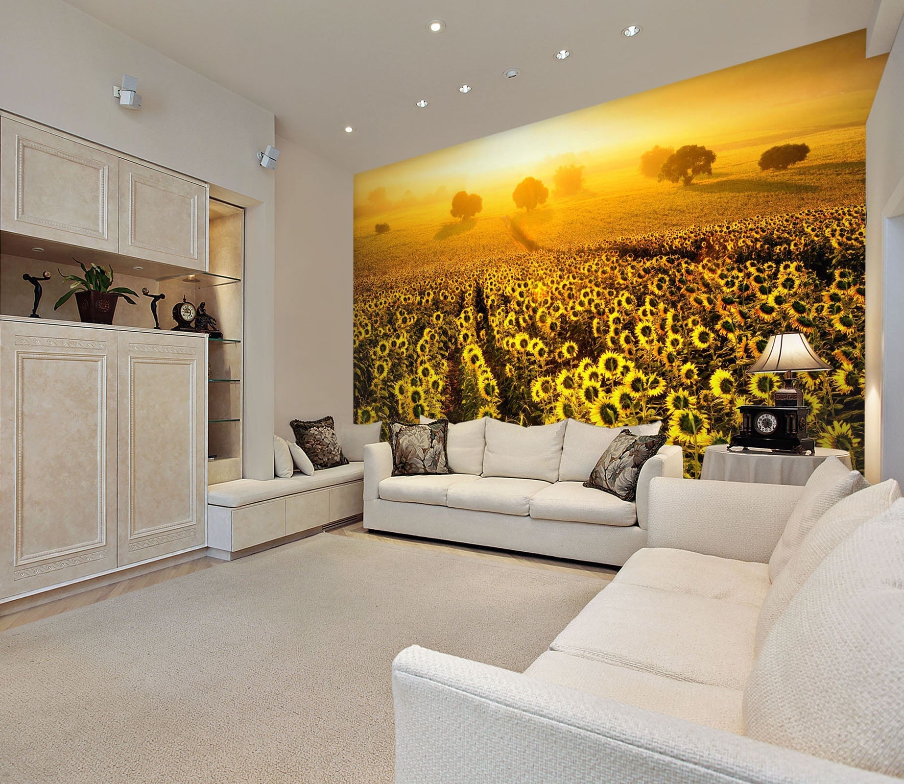 3D Sunflower Field 29 Wall Murals Wallpaper AJ Wallpaper 2 