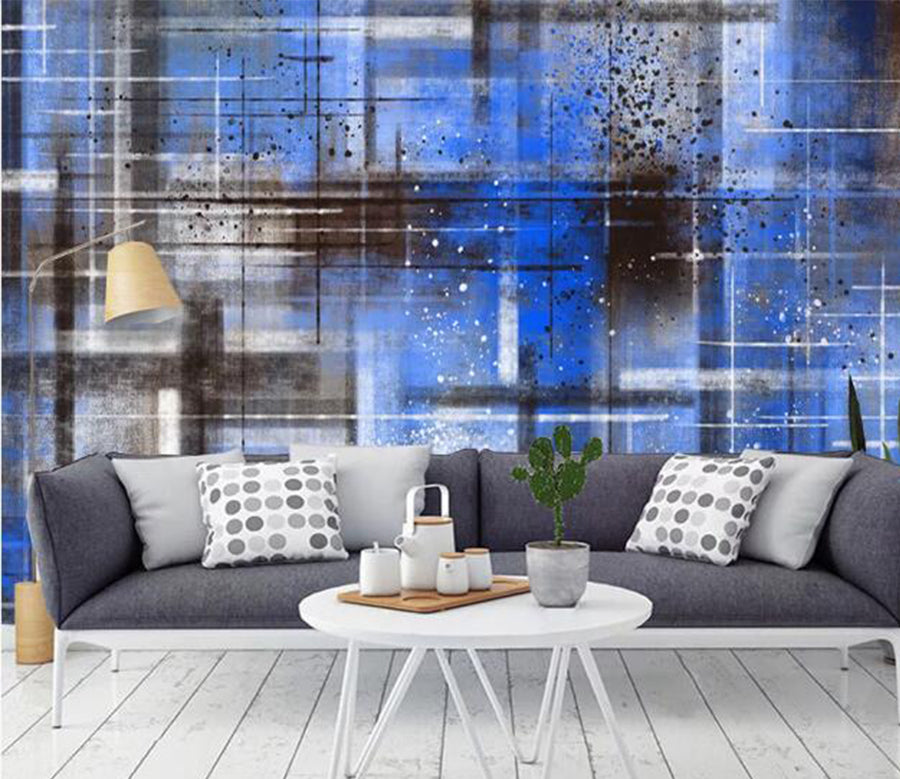 3D Blue Pattern WC1073 Wall Murals