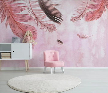 3D Pink Feather WC97 Wall Murals Wallpaper AJ Wallpaper 2 