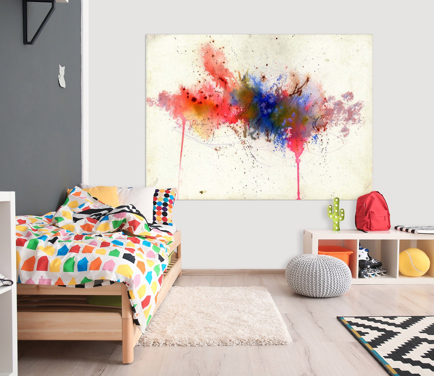 3D Color Ink Pattern 011 Anne Farrall Doyle Wall Sticker