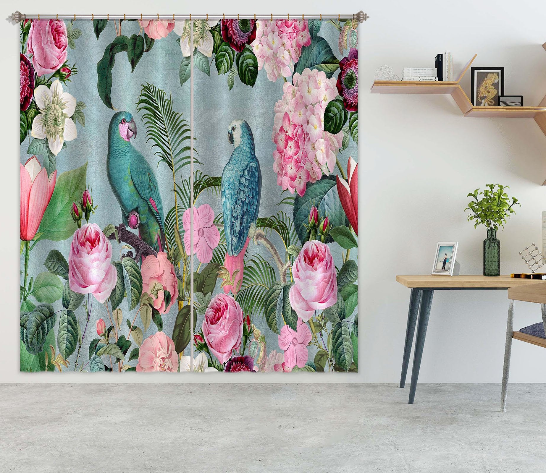 3D Bird Friends 067 Andrea haase Curtain Curtains Drapes Wallpaper AJ Wallpaper 