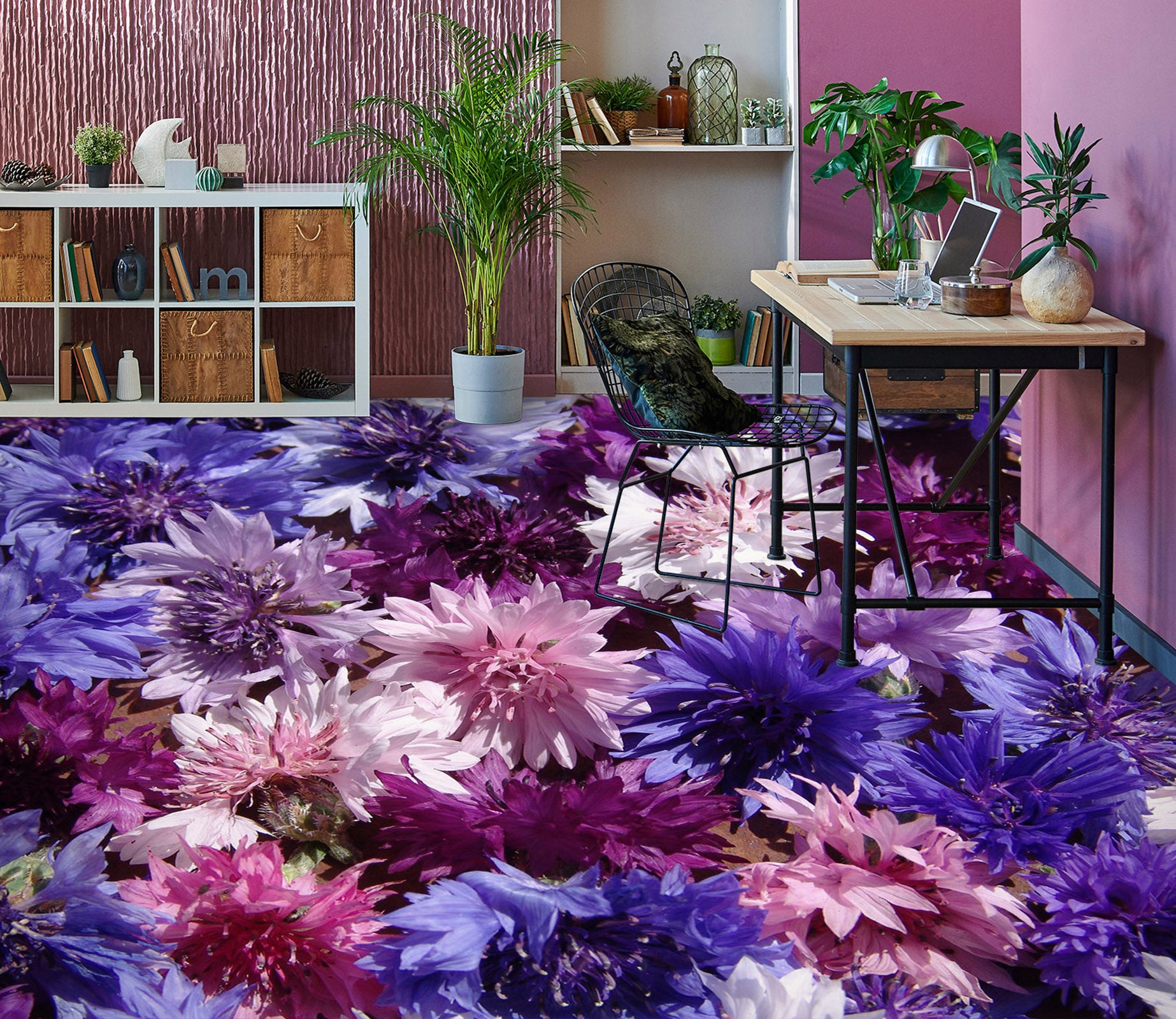 3D Purple Chrysanthemum 362 Floor Mural  Wallpaper Murals Rug & Mat Print Epoxy waterproof bath floor