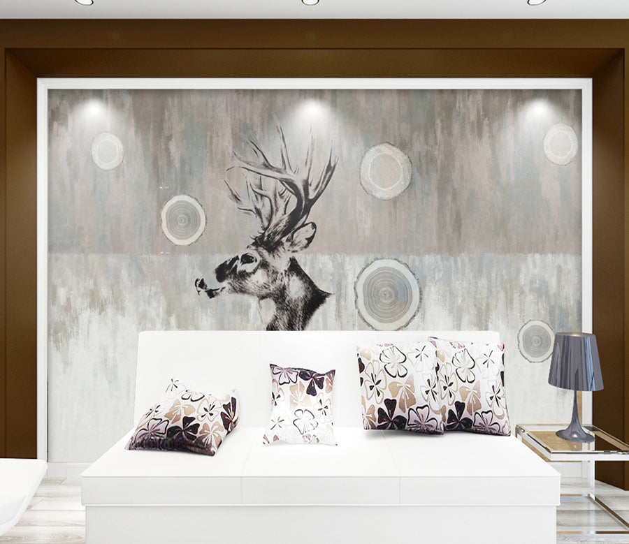 3D Deer Head WG138 Wall Murals