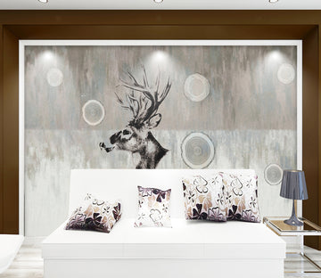 3D Deer Head WG138 Wall Murals