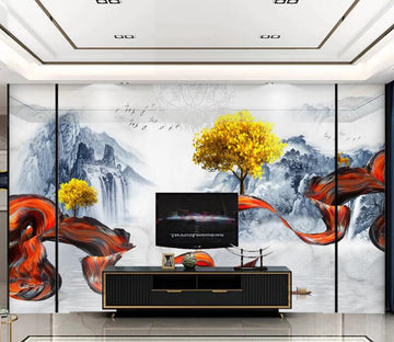 3D Ribbon Trees 220 Wall Murals