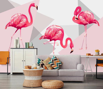 3D Red Flamingo 484 Wall Murals