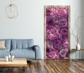 3D Purple Garden 5050 Assaf Frank Door Mural