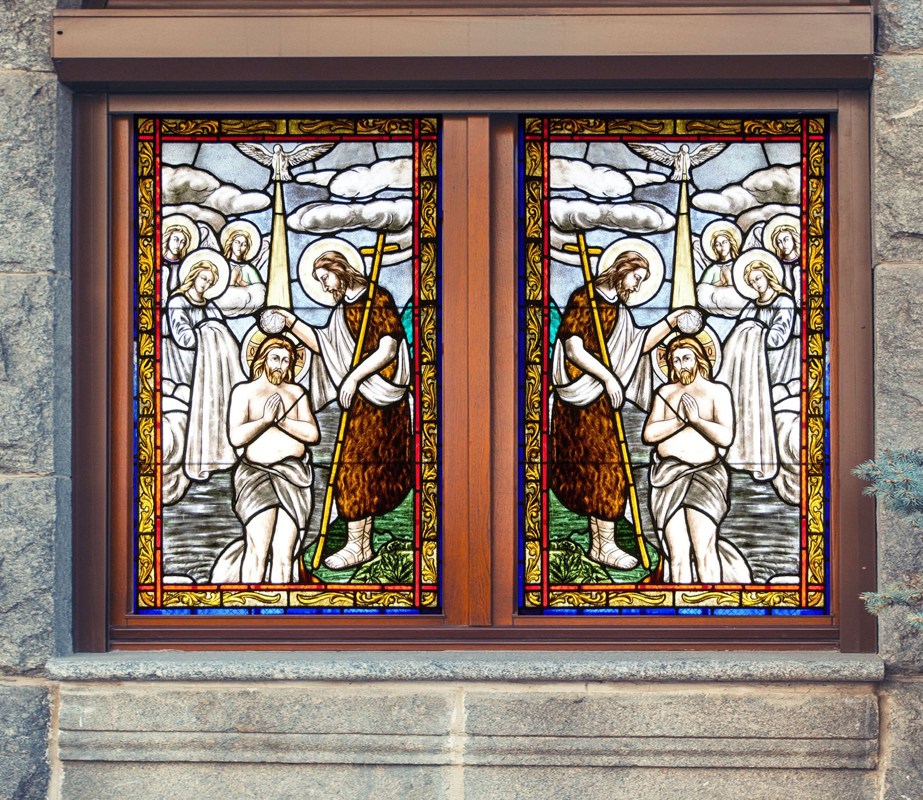 3D Christian Believers 242 Window Film Print Sticker Cling Stained Glass UV Block