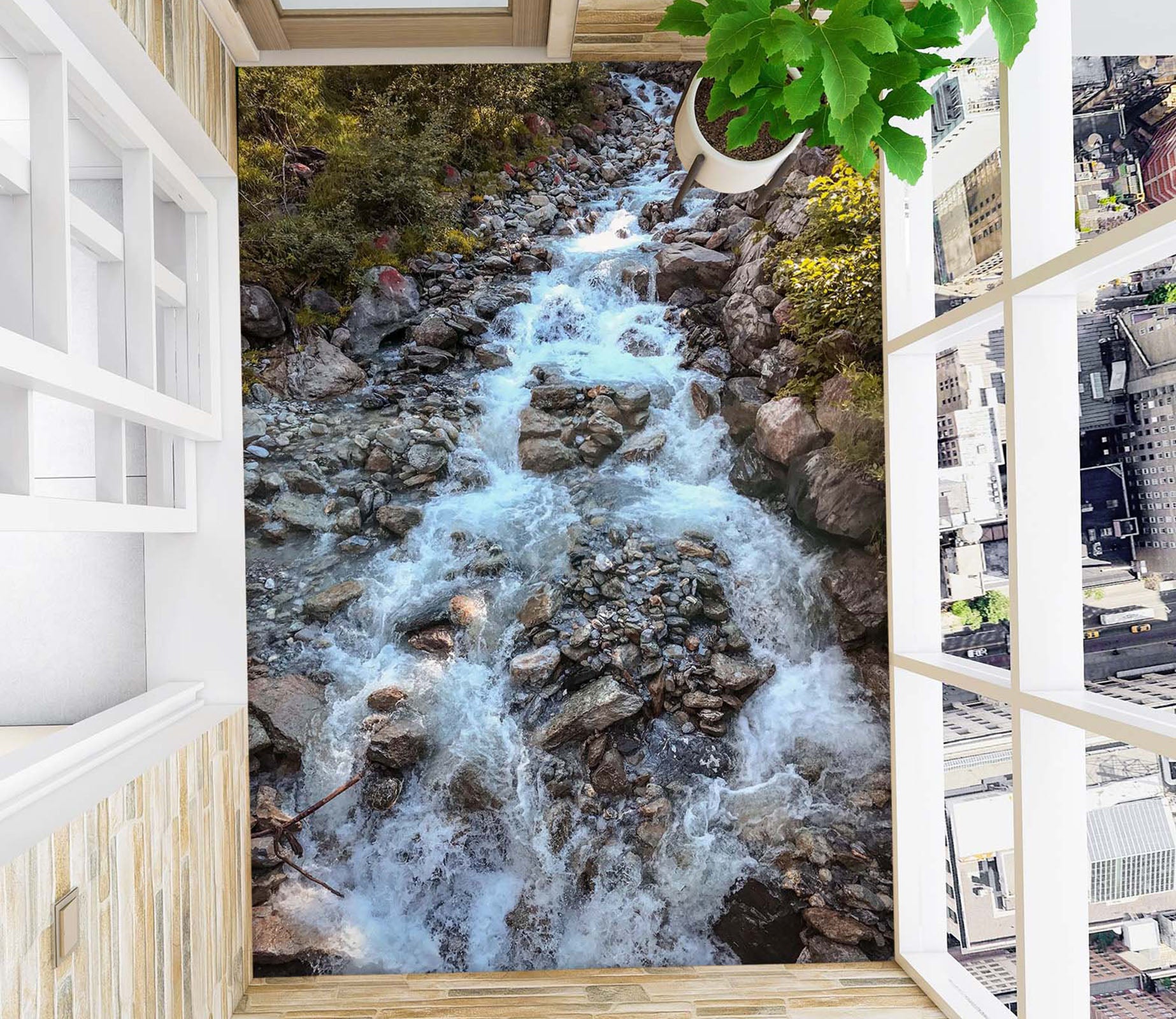 3D Cool Running Water 796 Floor Mural  Wallpaper Murals Rug & Mat Print Epoxy waterproof bath floor