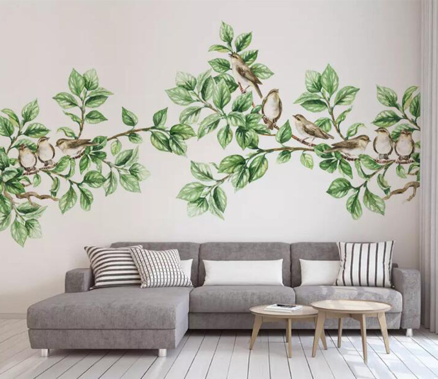 3D Row of Birds WG1101 Wall Murals