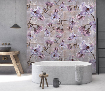 3D Blooming Flower 098 Marble Tile Texture Wallpaper AJ Wallpaper 2 