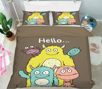 3D Cartoon Monster 72012 Bed Pillowcases Quilt