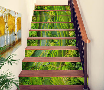 3D Winding Green Plants 372 Stair Risers