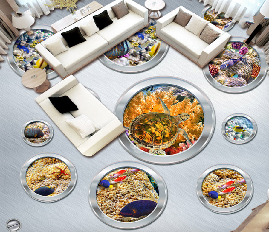 3D Circular Seabed 484 Floor Mural  Wallpaper Murals Rug & Mat Print Epoxy waterproof bath floor