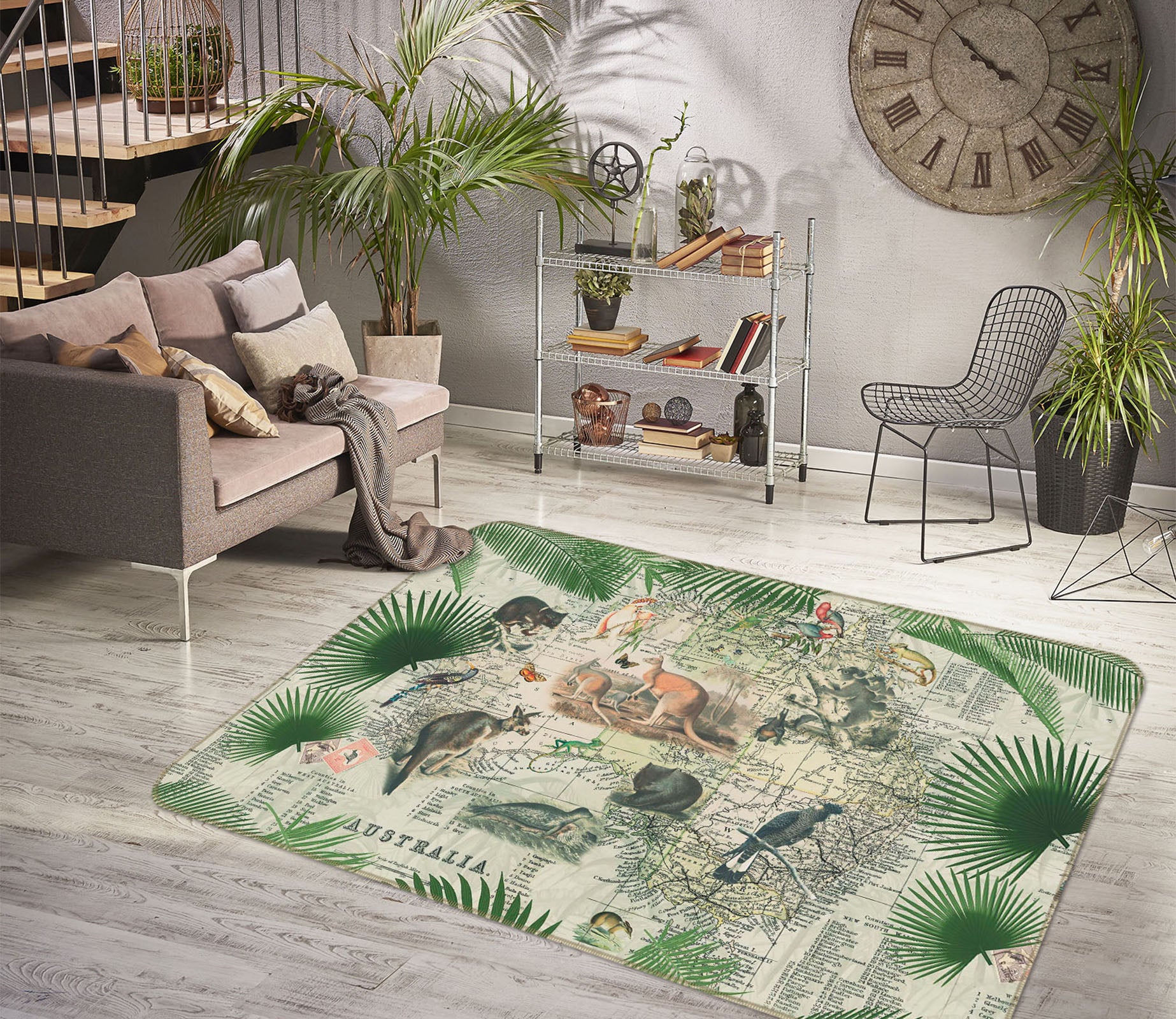 3D Kangaroo Home 1001 Andrea haase Rug Non Slip Rug Mat
