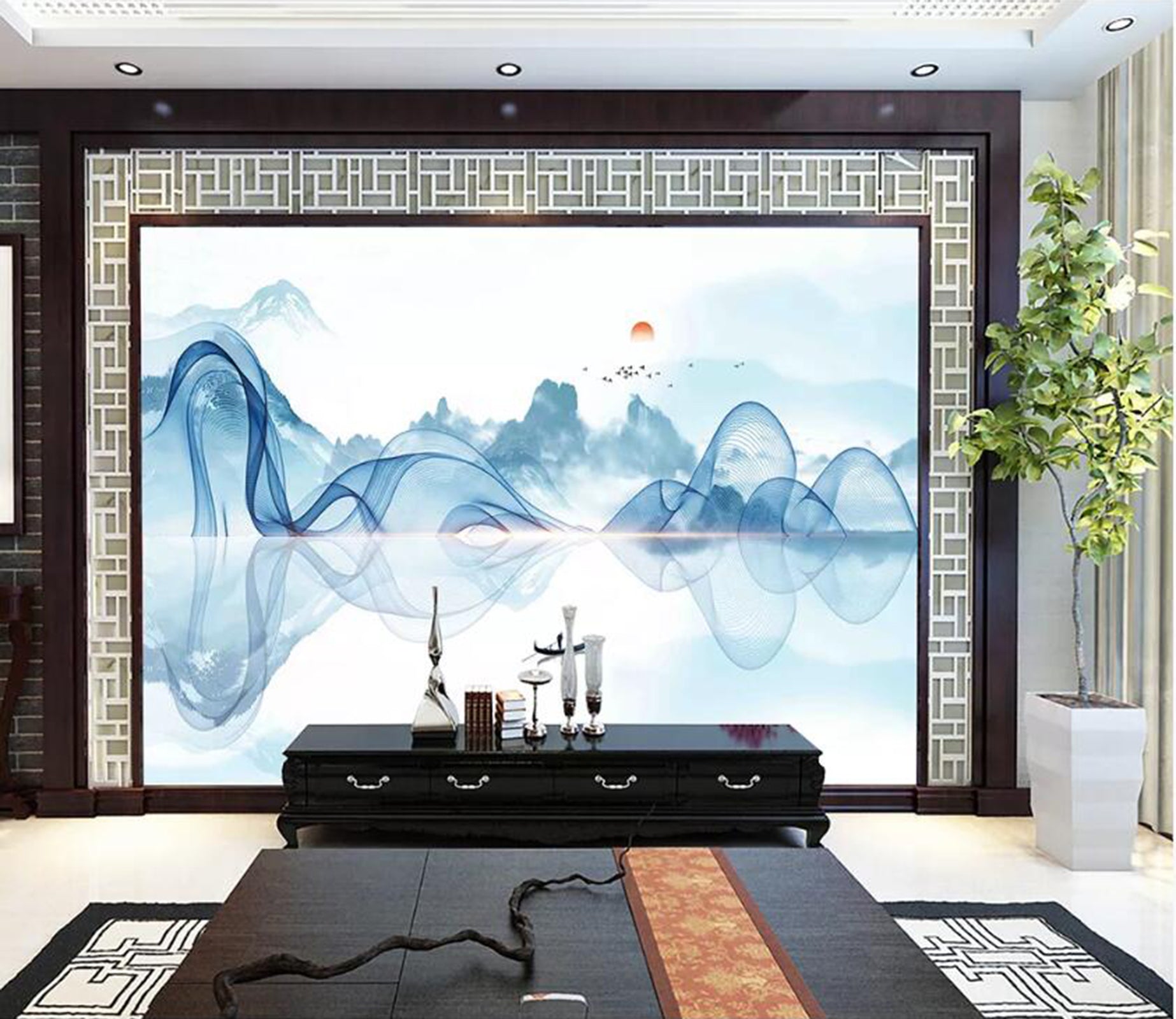 3D Blue Wave WC39 Wall Murals Wallpaper AJ Wallpaper 2 