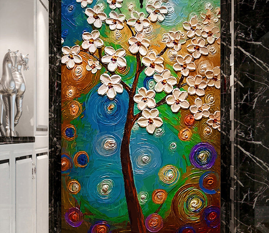 3D Oil Paint Flower WG162 Wall Murals