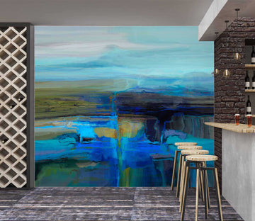 3D Blue Lake 1425 Michael Tienhaara Wall Mural Wall Murals