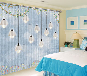 3D White Light 749 Curtains Drapes