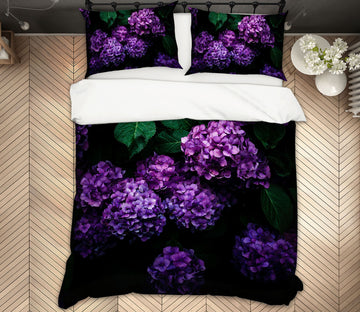 3D Purple Hydrangea 2007 Noirblanc777 Bedding Bed Pillowcases Quilt