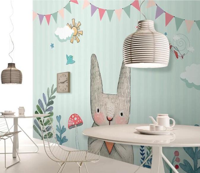 3D Cute Rabbit 411 Wall Murals Wallpaper AJ Wallpaper 2 