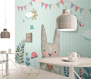 3D Cute Rabbit 411 Wall Murals Wallpaper AJ Wallpaper 2 