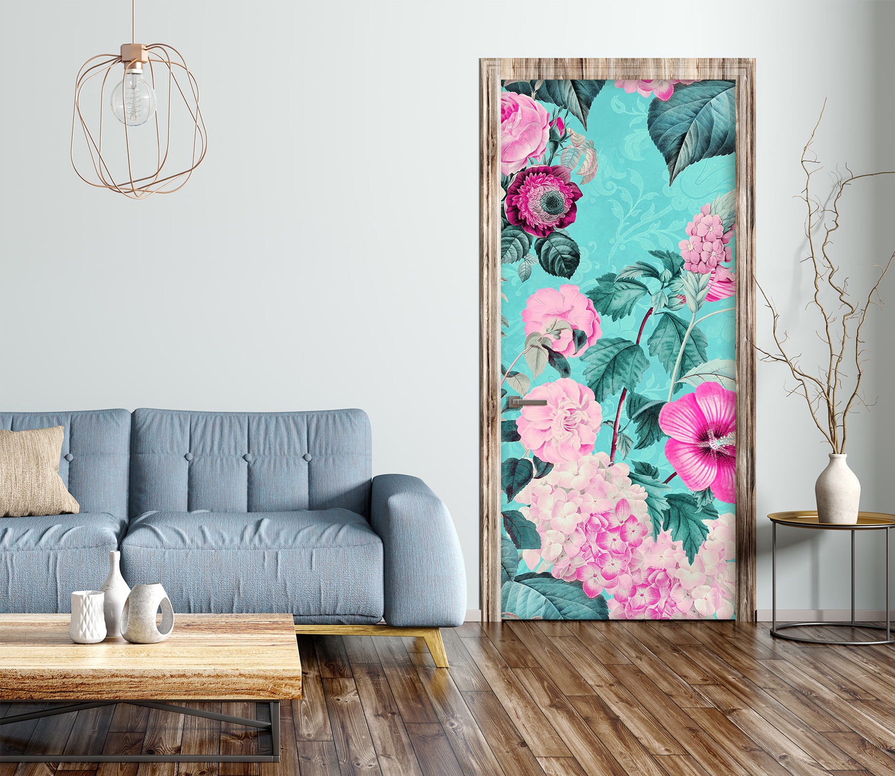 3D Flowers Pink Pattern 118141 Andrea Haase Door Mural