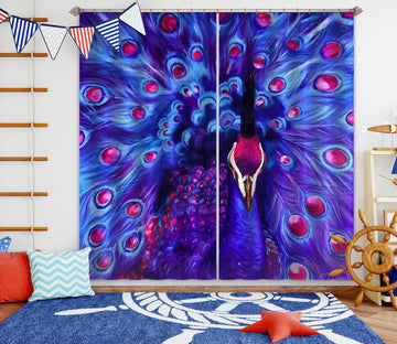 3D Purple Peacock 398 Skromova Marina Curtain Curtains Drapes