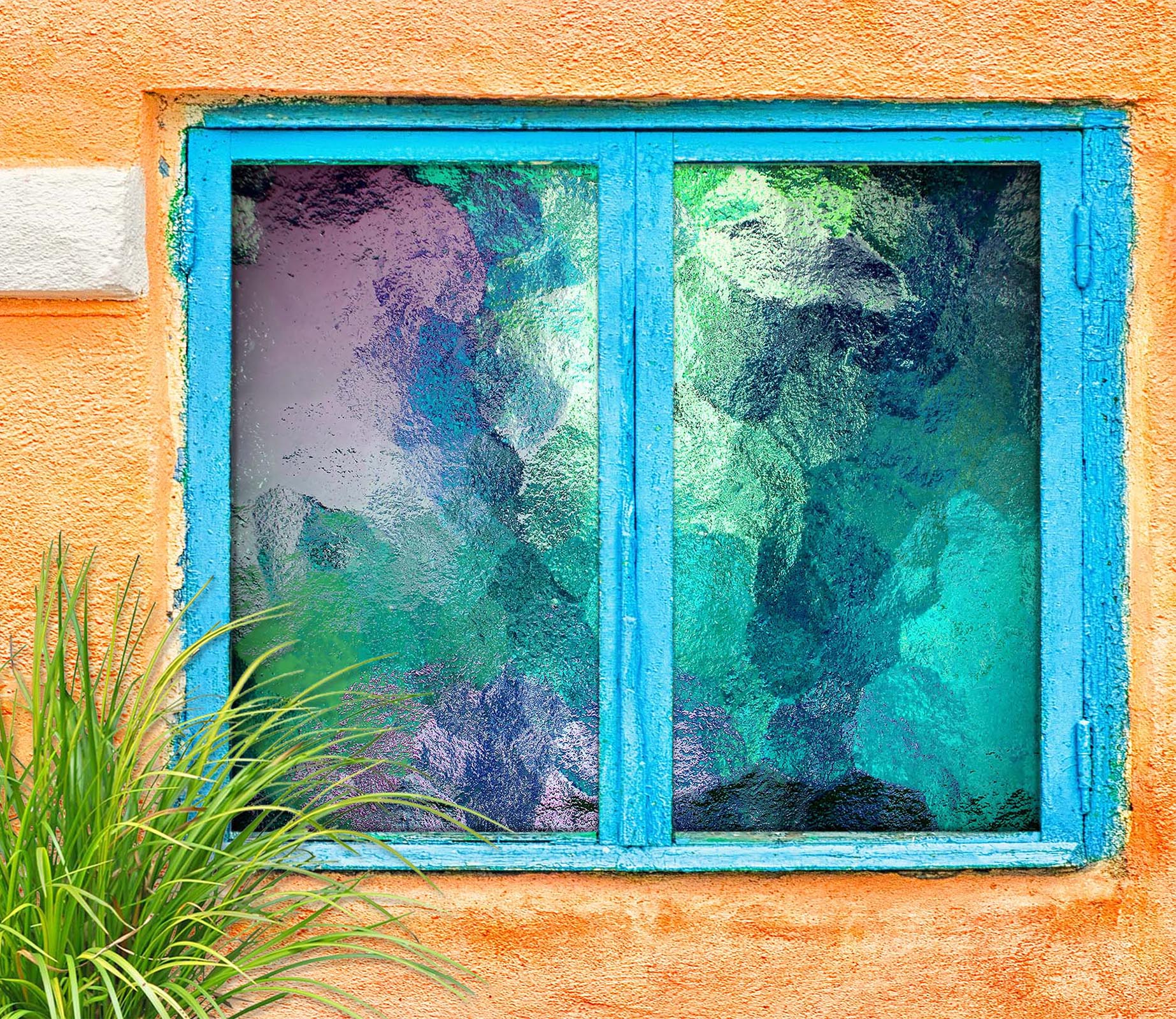 3D Green Abstract Pattern 004 Window Film Print Sticker Cling Stained Glass UV Block