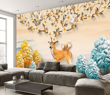 3D Pigeon Fawn WG017 Wall Murals