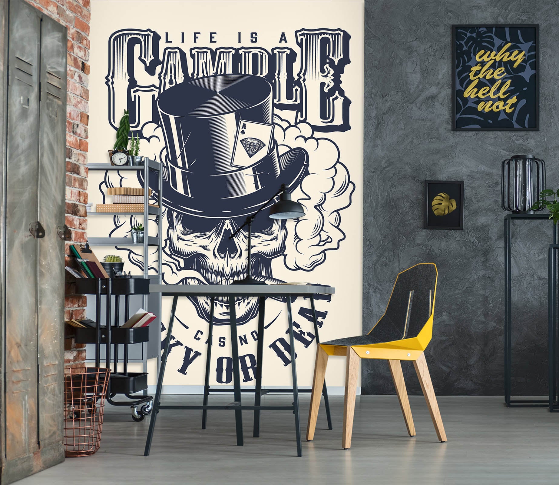 3D Top Hat Skull 57146 Wall Murals