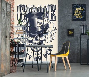 3D Top Hat Skull 57146 Wall Murals