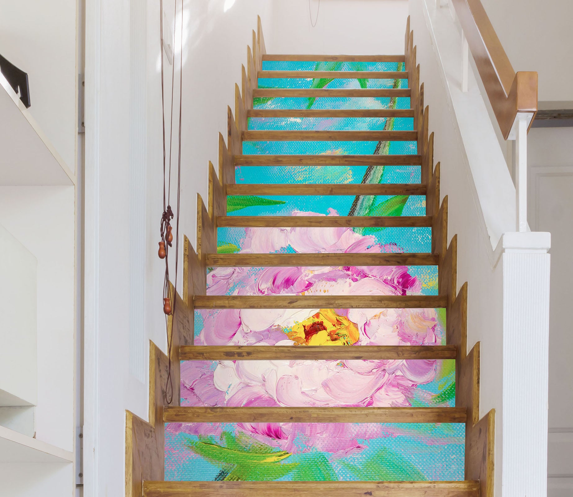 3D Pink Painted Flowers 2005 Skromova Marina Stair Risers