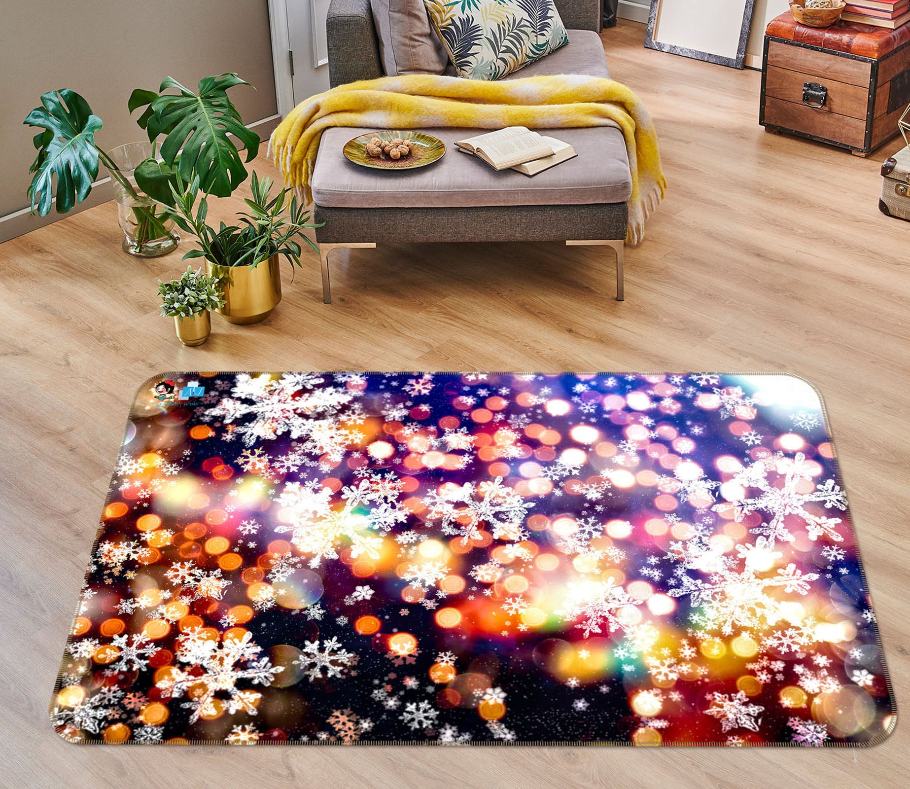 3D Color Light Shadow 56248 Christmas Non Slip Rug Mat Xmas