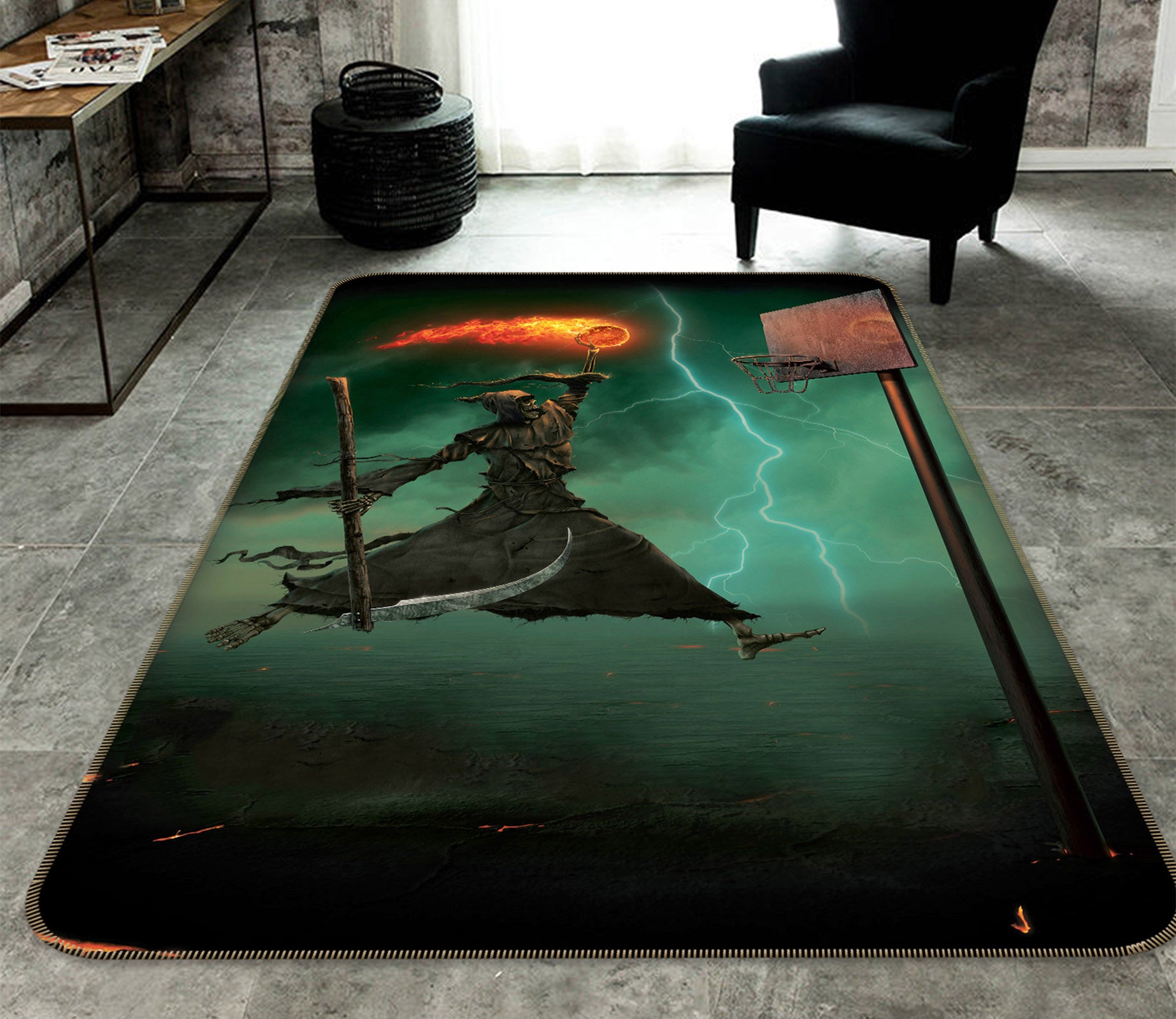 3D Death Does It 1028 Vincent Hie Rug Non Slip Rug Mat