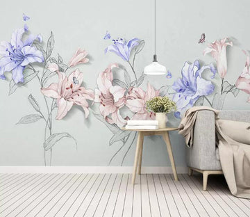 3D Colored Flowers WG73 Wall Murals Wallpaper AJ Wallpaper 2 
