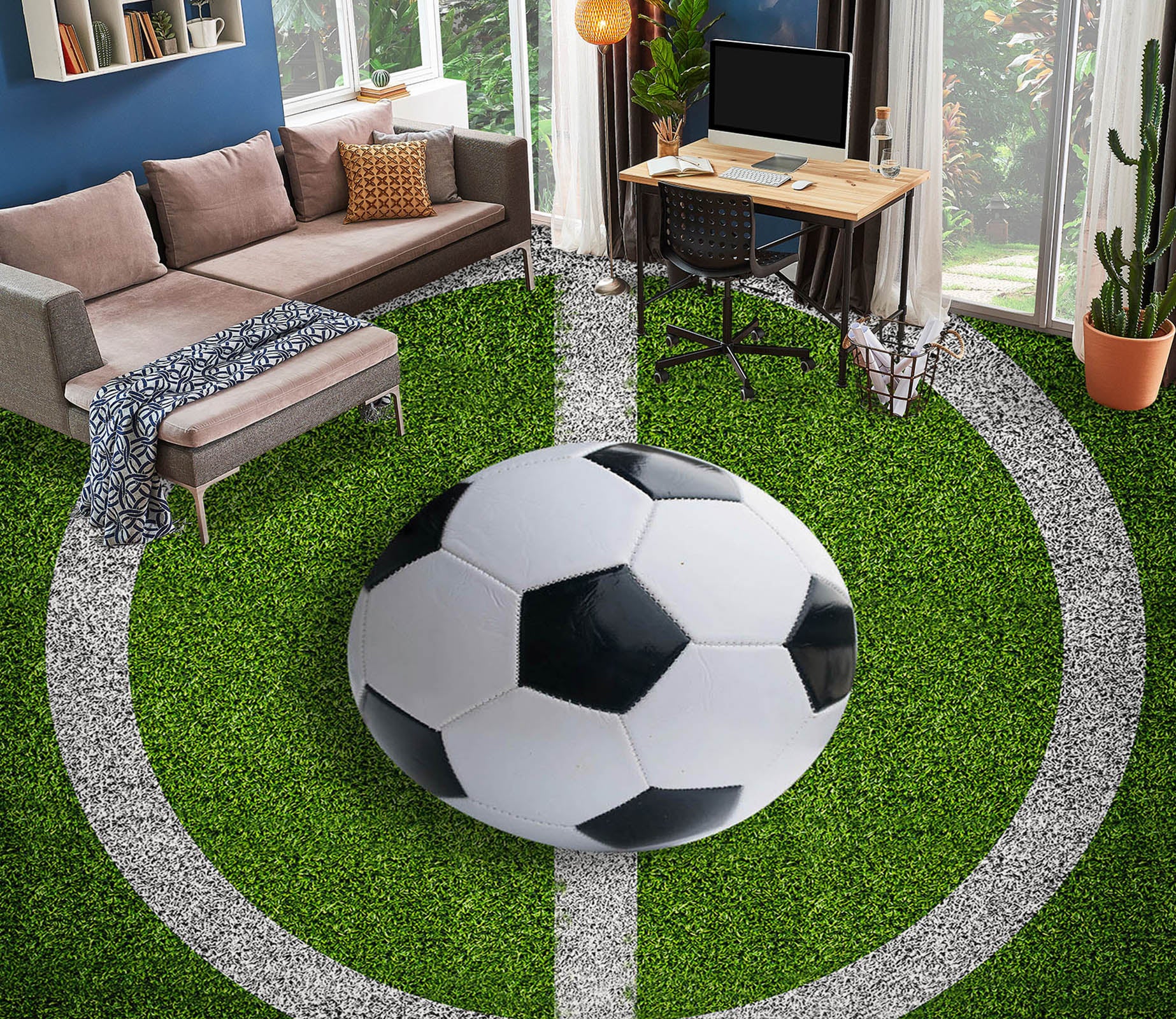 3D Football Charm 1485 Floor Mural  Wallpaper Murals Self-Adhesive Removable Print Epoxy