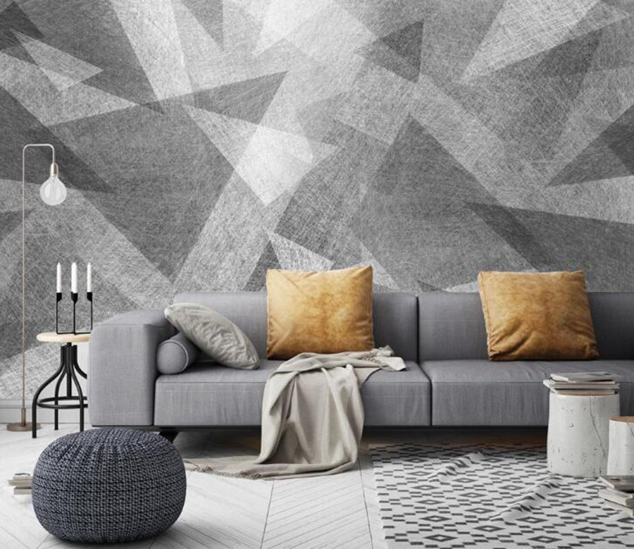3D Gray Triangle 421 Wall Murals