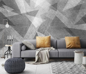 3D Gray Triangle 421 Wall Murals