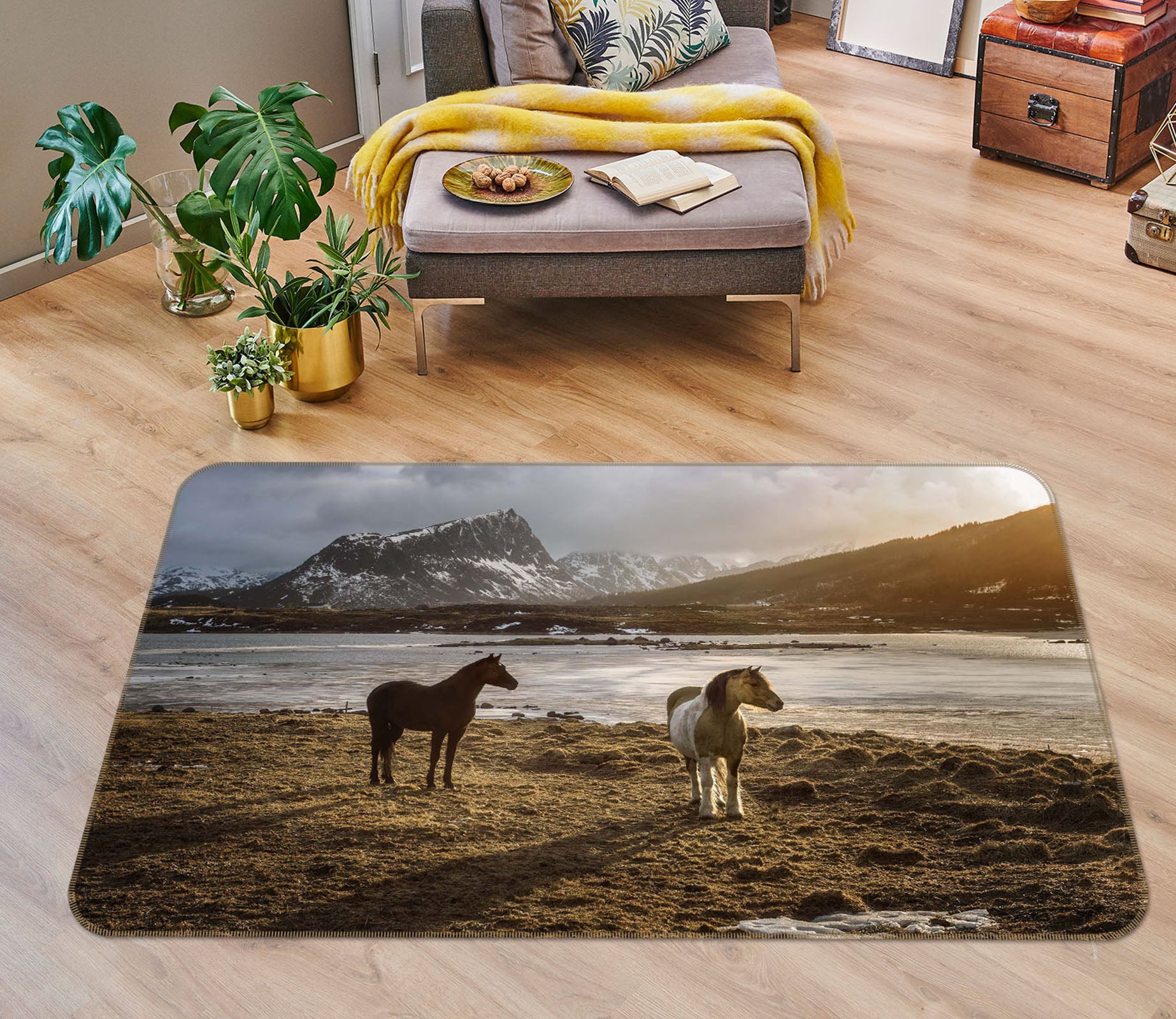 3D Prairie Horse 1147 Marco Carmassi Rug Non Slip Rug Mat
