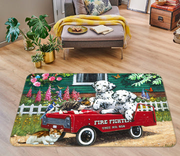 3D Cute Dog And Cat 007 Kevin Walsh Rug Non Slip Rug Mat