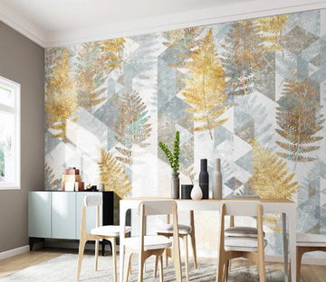 3D Yellow Leaves WC1522 Wall Murals