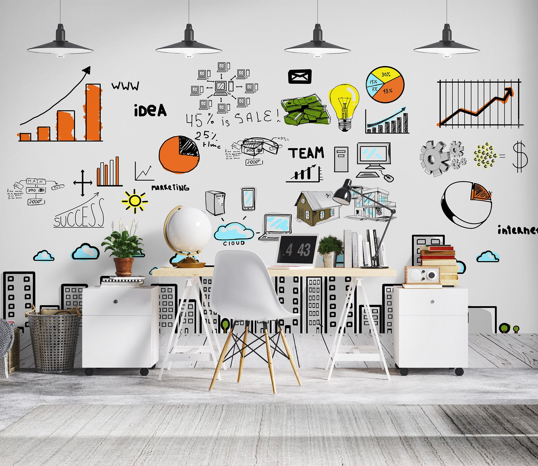 3D Yellow Light 1006 Wall Murals