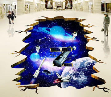 3D Universe Exploration 140 Floor Mural  Self-Adhesive Sticker Bathroom Non-slip Waterproof Flooring Murals