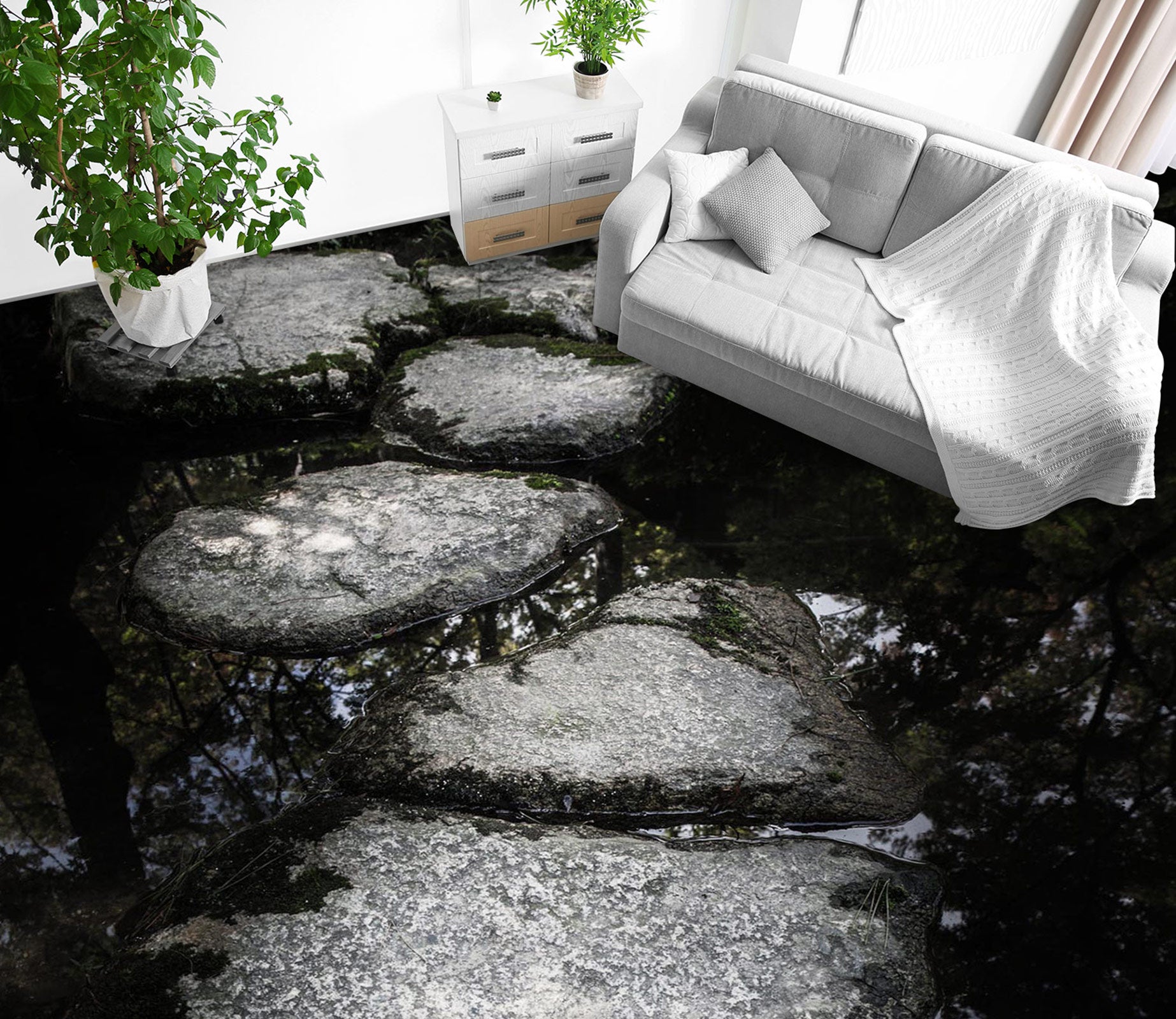 3D Black Texture Stone Road 1097 Floor Mural  Wallpaper Murals Self-Adhesive Removable Print Epoxy