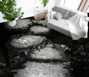 3D Black Texture Stone Road 1097 Floor Mural  Wallpaper Murals Self-Adhesive Removable Print Epoxy