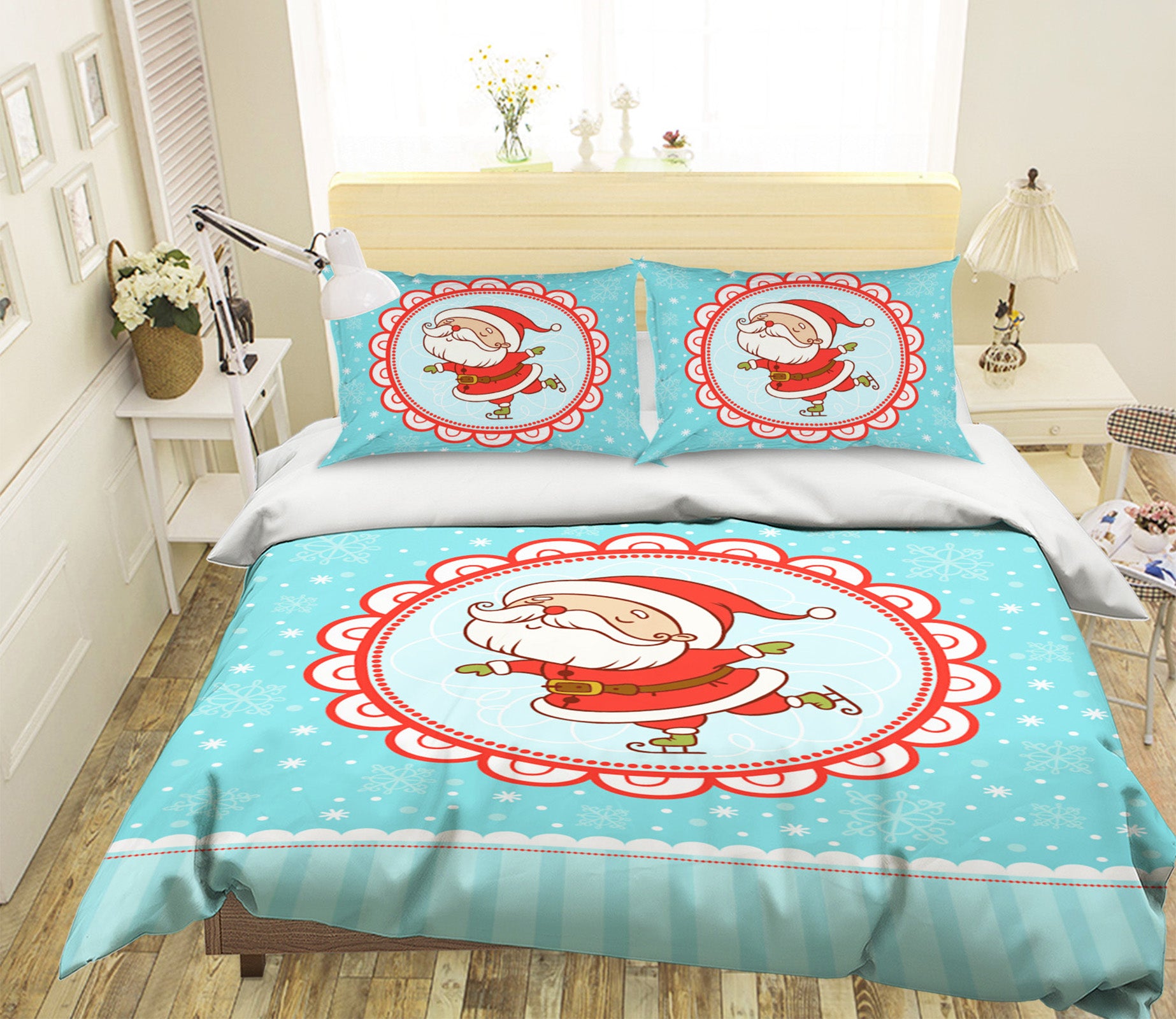3D Santa Claus 31127 Christmas Quilt Duvet Cover Xmas Bed Pillowcases