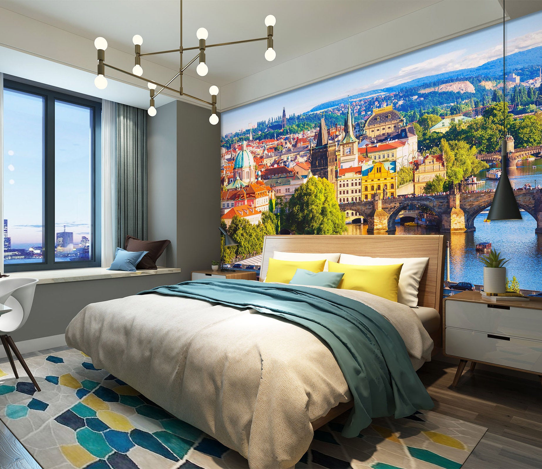 3D Small Town Scenery 1743 Wall Murals